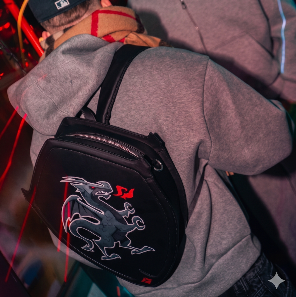 Shield Backpack worn on model